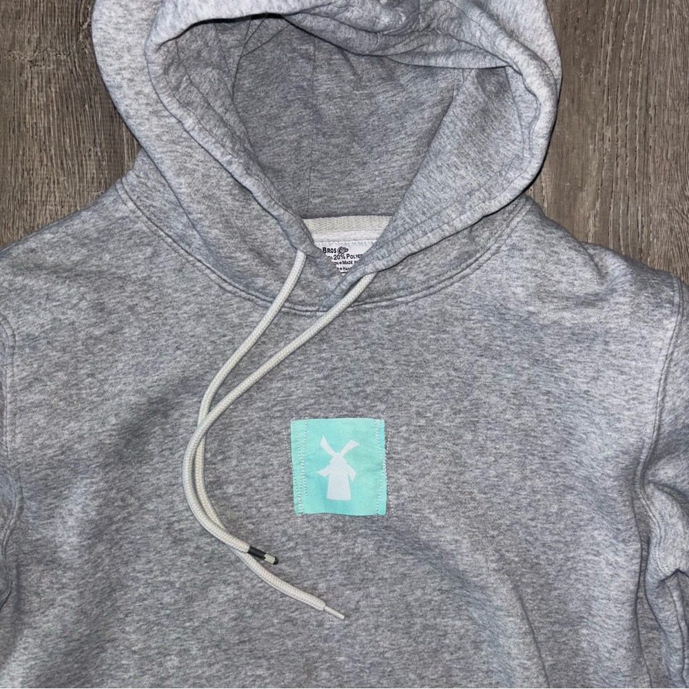 Dutch bros hoodie unisex small gray employee hoodie .. lite stain hardly tell